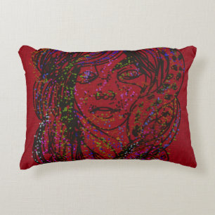Victorian Era Dreamer Girl Decorative Cushion