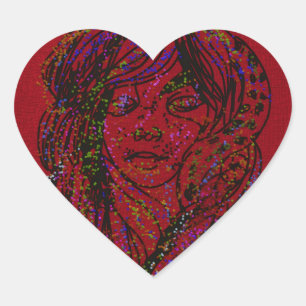 Victorian Era Dreamer Girl Heart Stickers