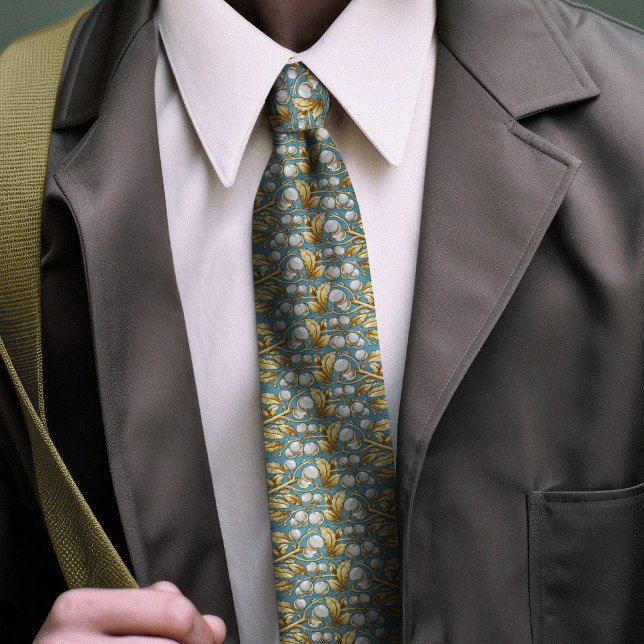 Victorian-Era Floral Snowberry Men's Tie (Creator Uploaded)