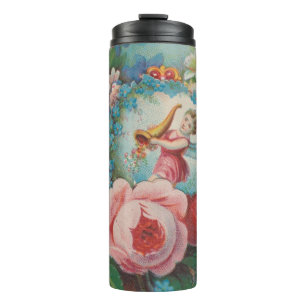 Victorian Era Floral Valentine's Card, Roses, 1879 Thermal Tumbler