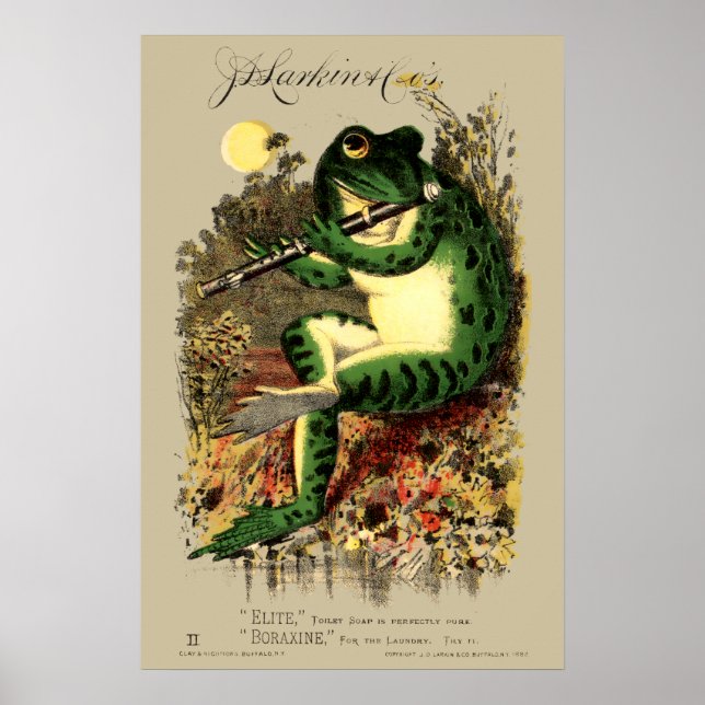 Victorian Era Frog & Flute Soap Ad Poster (Front)