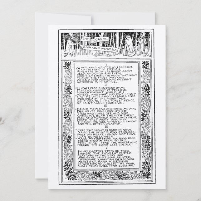 Victorian Era Good King Wenceslas Holiday Card (Front)