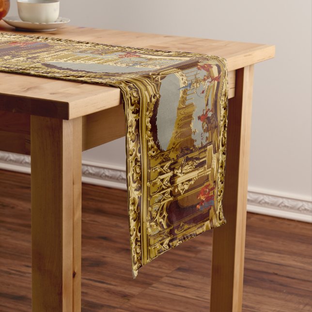 Victorian Era Gothic Revival Style Frieze Short Table Runner (In Situ)