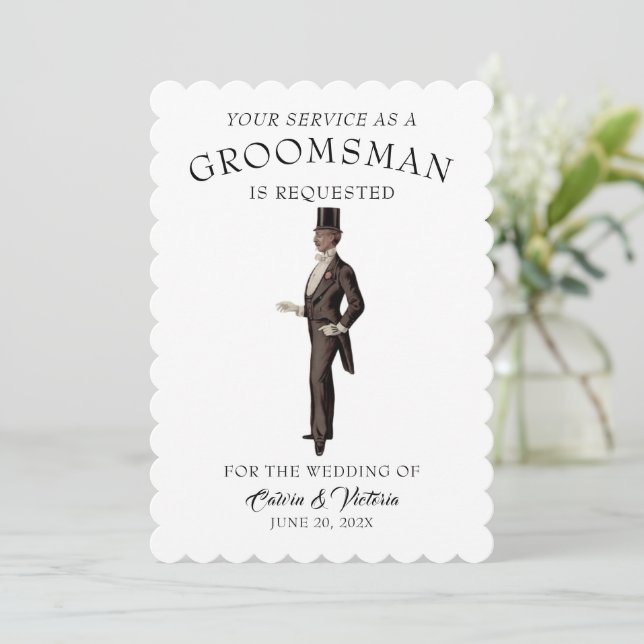 Victorian Era Groomsmaqn Invitation (Standing Front)
