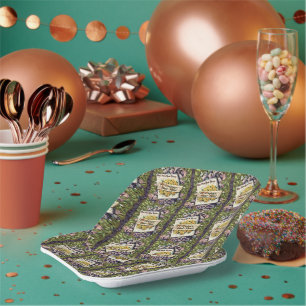 Victorian Era Happy New Year Paper Plates