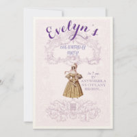 Victorian era inspired birthday party invitation