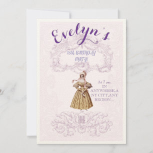 Victorian era inspired birthday party invitation