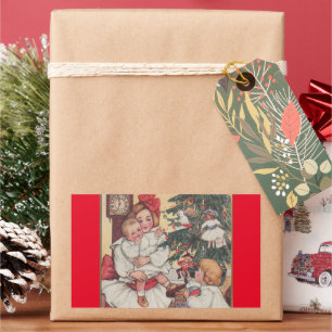 Victorian Era Kids Vintage Christmas Sticker
