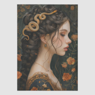 Victorian Era Lady Snake Headdress Decoupage Tissue Paper