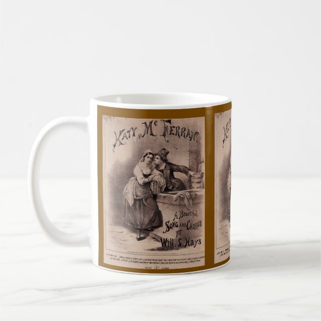 Victorian Era Music Themed Mug (Left)