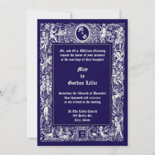 Victorian Era Neo Renaissance Cherubs Wedding Invitation