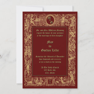 Victorian Era Neo Renaissance Cherubs Wedding Invitation