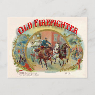 Victorian Era Old Firefighter Postcard