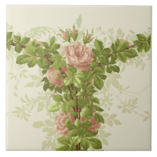 Victorian Era Pink Pose Frieze Tile