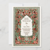 Victorian Era Pomegranate Border Wedding