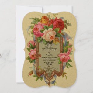 Victorian Era Rose Wedding Invitations Template