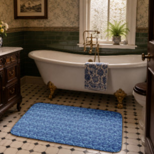 Victorian Era Sailing Ships Under Stars Pattern Bath Mat