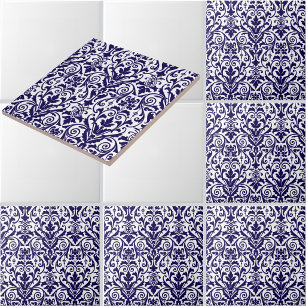 Victorian Era Scrolling Floral Foliage Pattern Tile