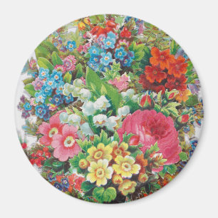 Victorian Era Valentine's Card, Floral Bouquet Magnet