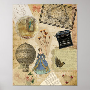 Victorian era vintage romantic design poster