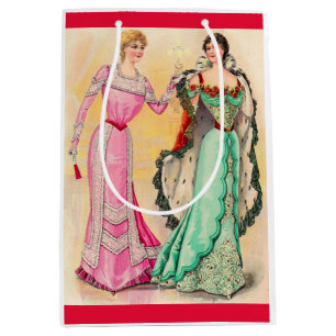 Victorian evening wear print medium gift bag