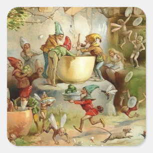“Victorian Fairies” by E S Hardy Square Sticker