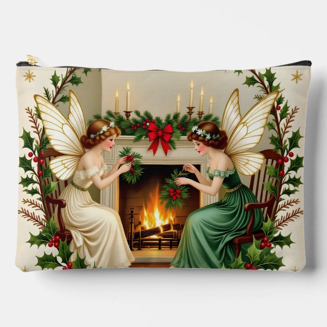 Victorian Fairies Christmas Spirirt Accessory Pouch (Front)