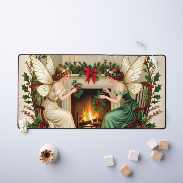 Victorian Fairies Christmas Spirirt Desk Mat (Kids Table)