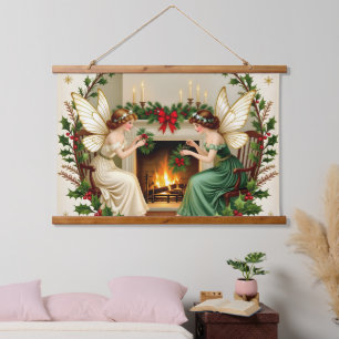 Victorian Fairies Christmas Spirirt Hanging Tapestry