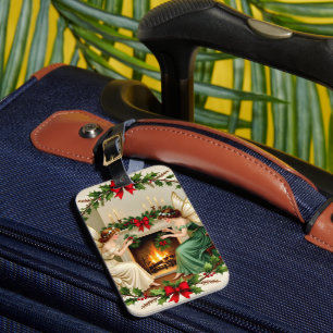 Victorian Fairies Christmas Spirirt Luggage Tag