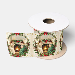 Victorian Fairies Christmas Spirirt Satin Ribbon