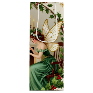 Victorian Fairies Christmas Spirirt Wine Gift Bag