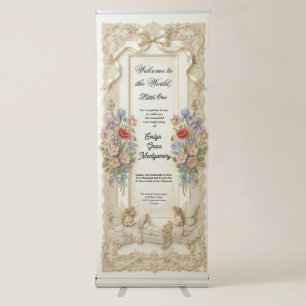 Victorian Fairy Baby Shower Welcome Retractable B Banner