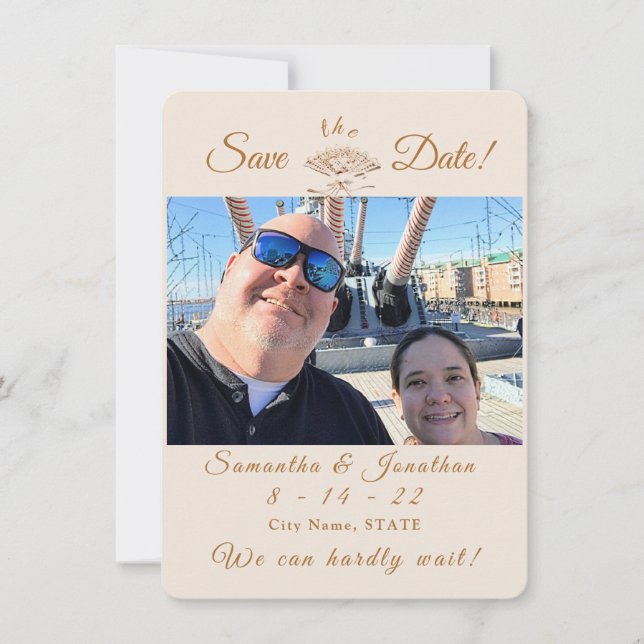 Victorian Fan Wedding Save The Date (Front)