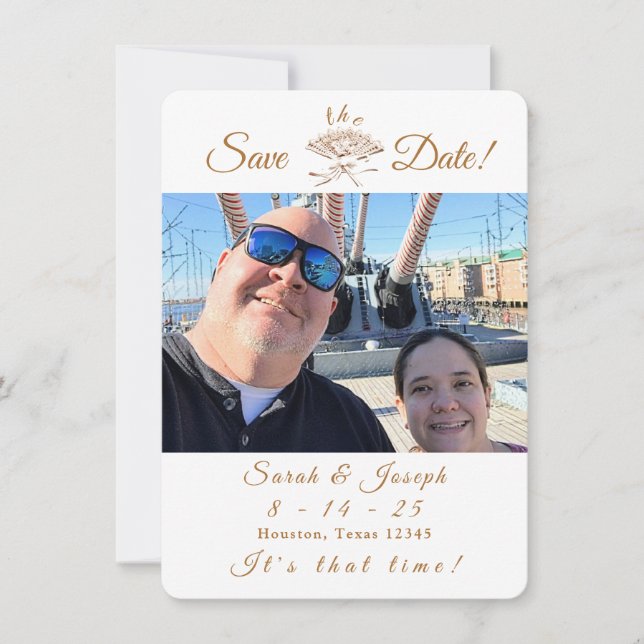Victorian Fan Wedding Save The Date (Front)