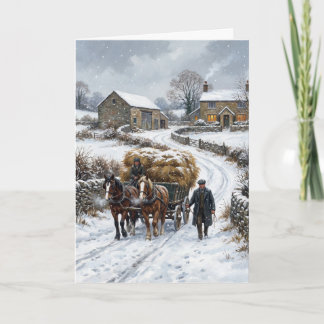Victorian Farm Christmas: Hay Wagon Holiday Card