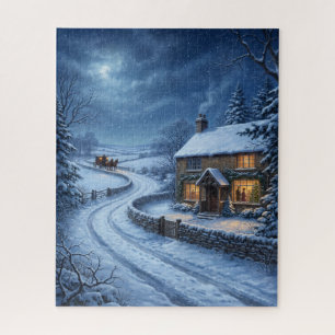 Victorian Farmhouse Coming Home for Christmas Jigsaw Puzzle