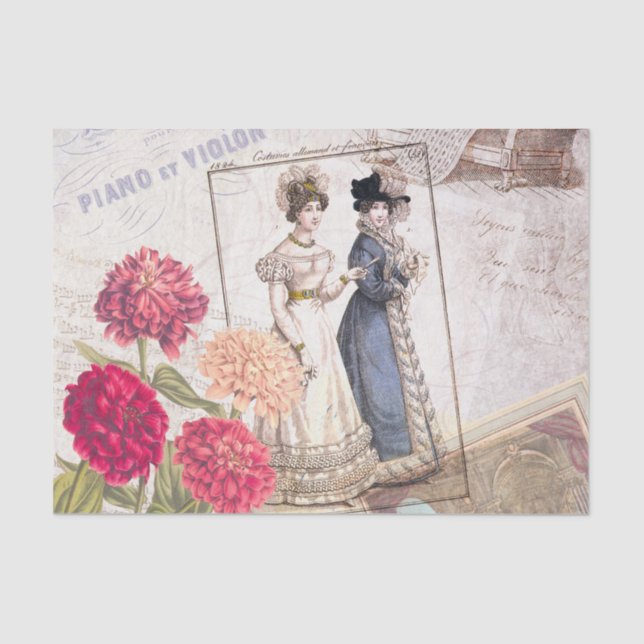 Victorian Fashion Collage Tissue Paper (Front)