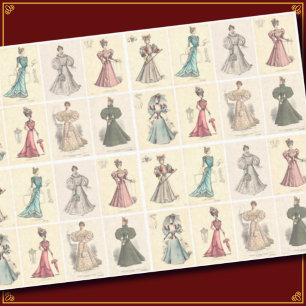 Victorian Fashion Ladies Decoupage Scrapbook Craft Tissue Paper
