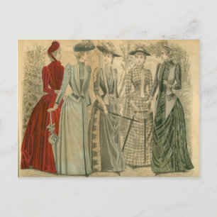 Victorian fashion plate postcard