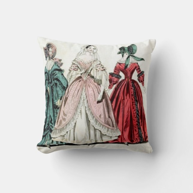 Victorian Fashion Throw Pillow (Front)