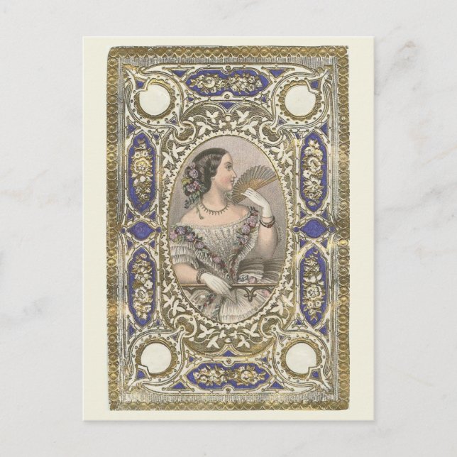 Victorian Fashion, Woman of Cards Vintage Style (Front)