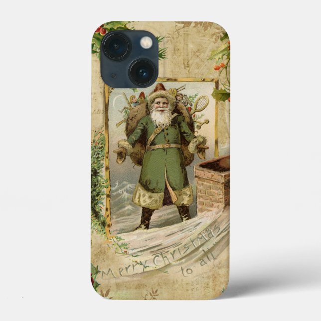 Victorian Father Christmas Floral Ephemera  Case-Mate iPhone Case (Back)