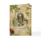 Victorian Father Christmas Floral Ephemera