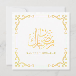 Victorian Faux Gold Frame Ramadan Mubarak Greeting Holiday Card