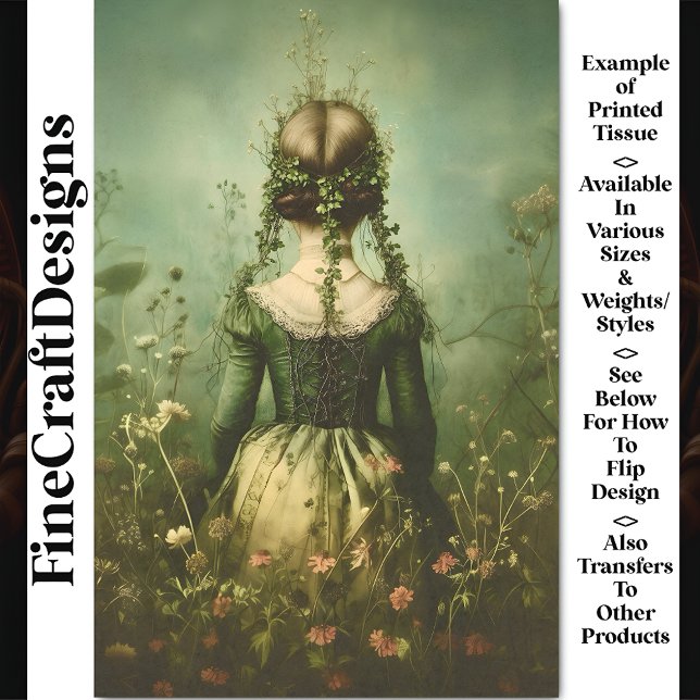 Victorian Female From Behind, Field BE2 Decoupage Tissue Paper (Creator Uploaded)