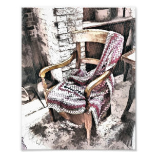 VICTORIAN FIRESIDE CHAIR PHOTO PRINT