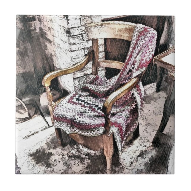 VICTORIAN FIRESIDE CHAIR TILE (Front)