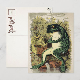 Victorian Fishing Frog Postcard