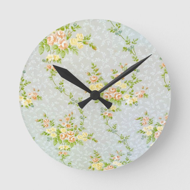 Victorian Floral and Vine Wall Clock (Front)